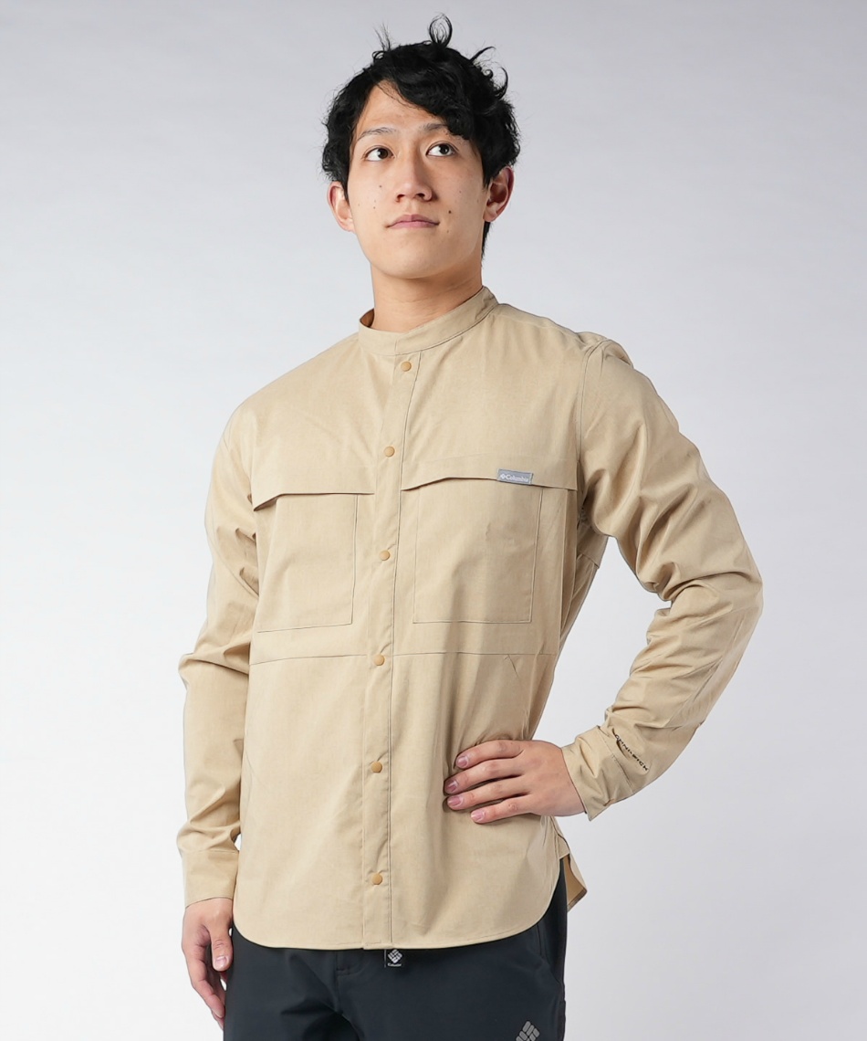 Columbia 長袖シャツ ベージュ　今期新作　本日中まで値下げ Columbia チェック柄 長袖シャツ ベージュ系 - メルカリ