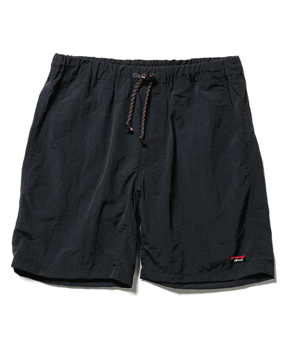 NANGA 黒ショートパンツ ゴム紐付き ナンガ(NANGA) ショートパンツ ナイロンタッサーショーツ NYLON