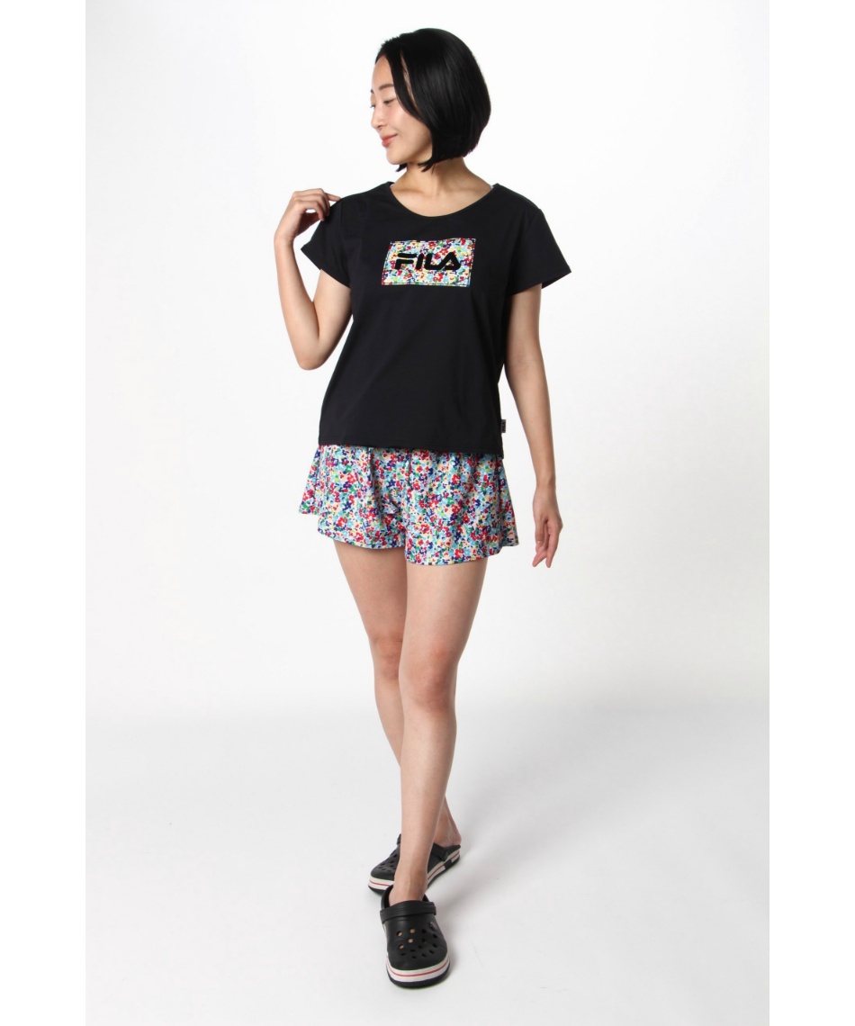 Flavia 4点セット FILA レディース 水着 4点セット フィラ ロゴTシャツ ブラック