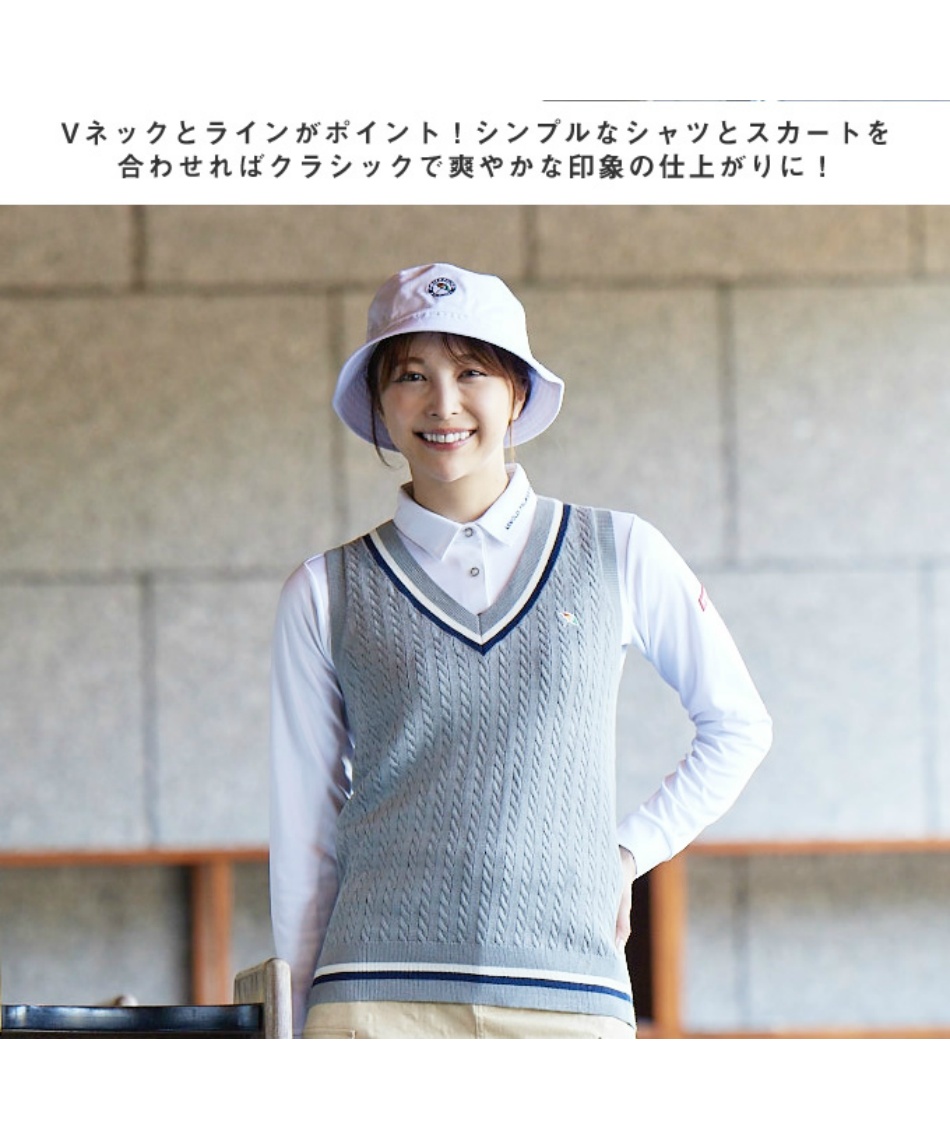 ゴルフウェア ニットベスト Vネックニットベスト AP220403C01