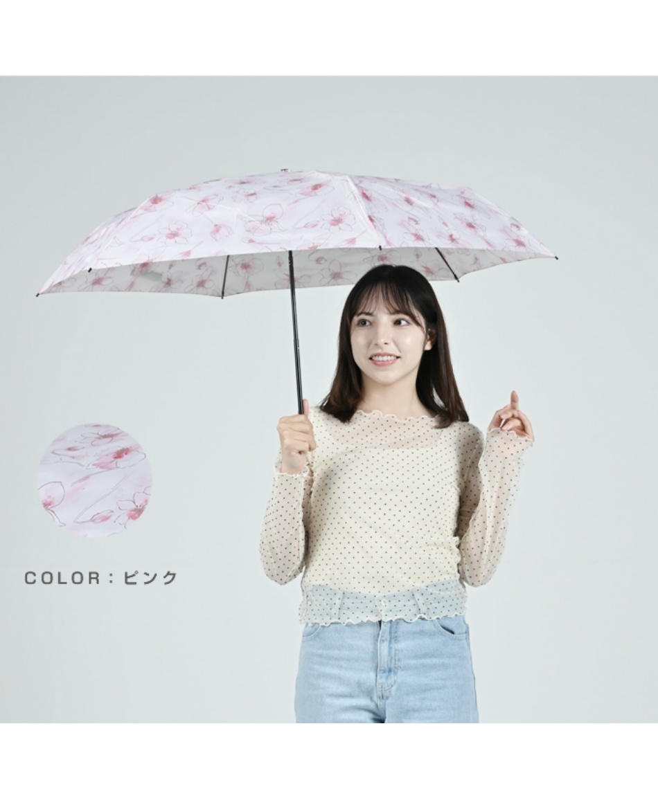 ムーンバット 晴雨兼用 折りたたみ傘 ウラワザスリムプリント55 UR