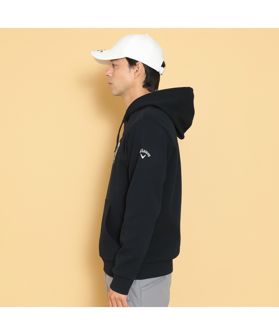 ゴルフウェア スウェット 表起毛ハーフゲージスウェットパーカー