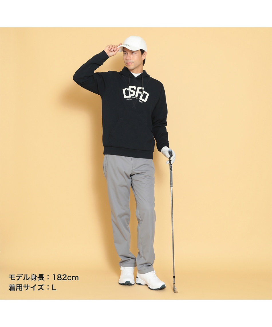 ゴルフウェア スウェット 表起毛ハーフゲージスウェットパーカー