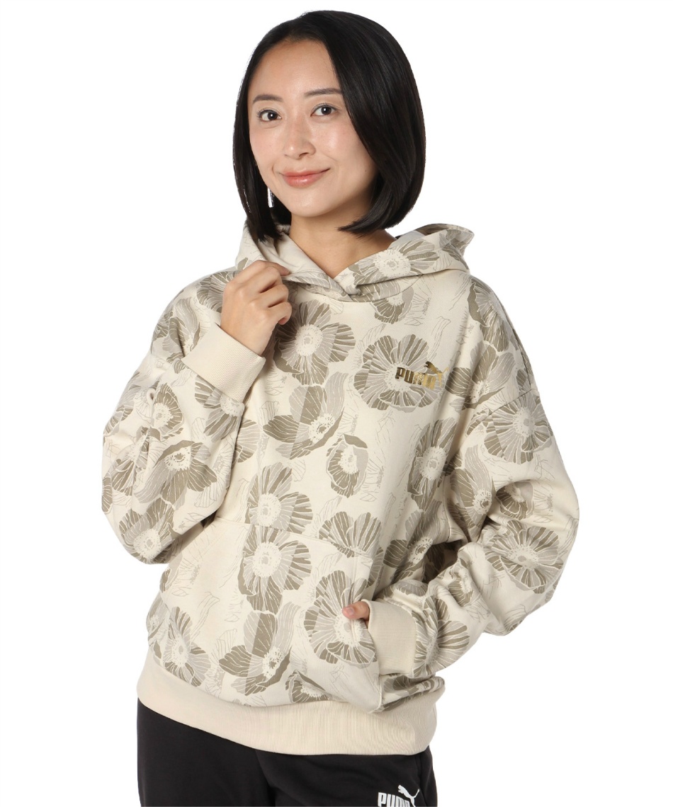プーマ(PUMA) スウェットパーカー ESS+CLSACT総柄 裏起毛PO 684144