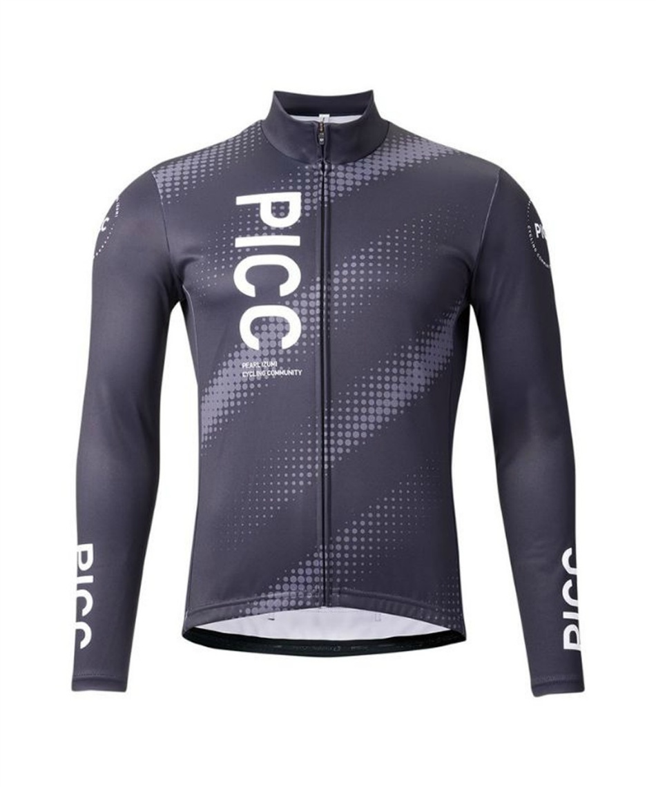 PMCC ブラック サイクリングジャージ PICC サイクルジャージ 長袖 サーモジャージ PICC3100-BL 【ご自宅配送