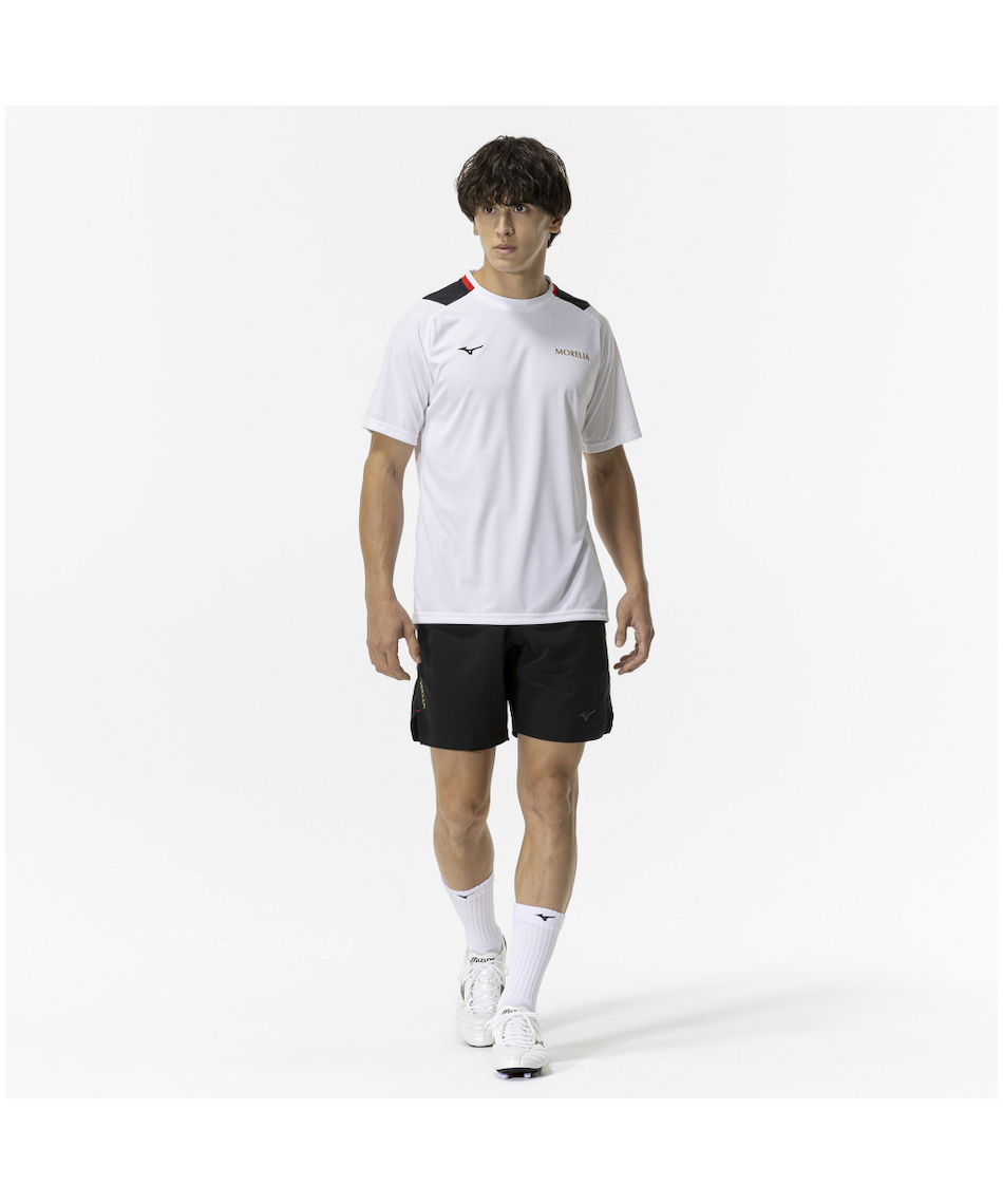 ミズノモレリアシャツ、ハーフパンツ ミズノ(MIZUNO) サッカーウェア プラクティスシャツ 半袖 ON モレリア