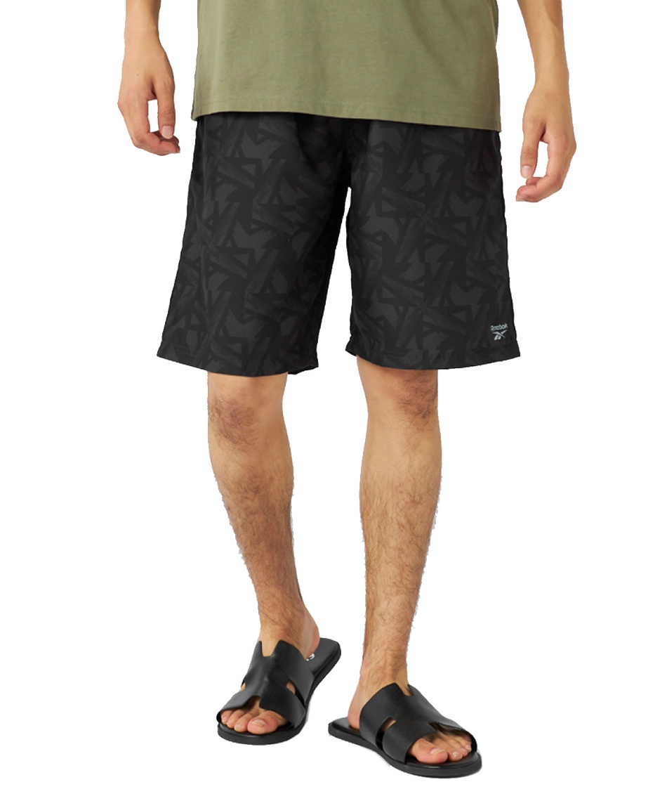 夏 Reebok Swimwear 半袖フルZIPラッシュガード （ブラック） -Reebok