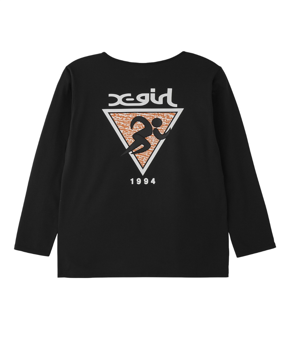 x-girl 長袖トレーナー 黒 X-girl tシャツ X-GIRL/エックスガール 水陸両用 メッシュロンT
