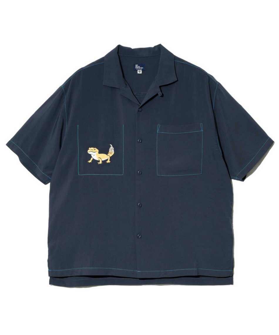 【新品未使用】ゴースローキャラバン　T/Rワンポイント刺繍シャツ　Mサイズ ゴースローキャラバン(Go Slow Caravan) 半袖シャツ T/Rワン