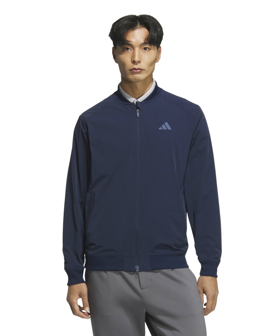 獲得ポイント140pt 【送料無料】アディダス(adidas) ゴルフウェア ブルゾン 撥水 ユーティリティー フルジップジャケット JVV00 【国内正規品】【2025年秋冬モデル】 メンズ カレッジネイビー J/2XL
