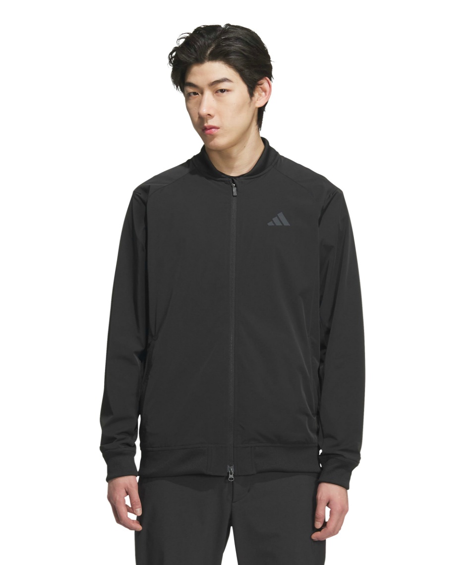 獲得ポイント140pt 【送料無料】アディダス(adidas) ゴルフウェア ブルゾン 撥水 ユーティリティー フルジップジャケット JVV00 【国内正規品】【2025年秋冬モデル】 メンズ ブラック J/S