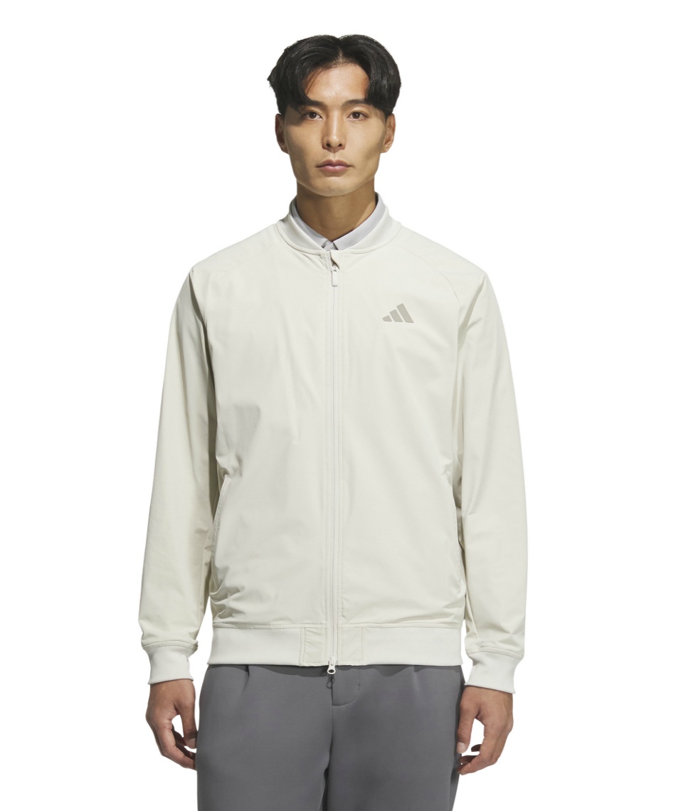 獲得ポイント140pt 【送料無料】アディダス(adidas) ゴルフウェア ブルゾン 撥水 ユーティリティー フルジップジャケット JVV00 【国内正規品】【2025年秋冬モデル】 メンズ アルミナ J/2XL