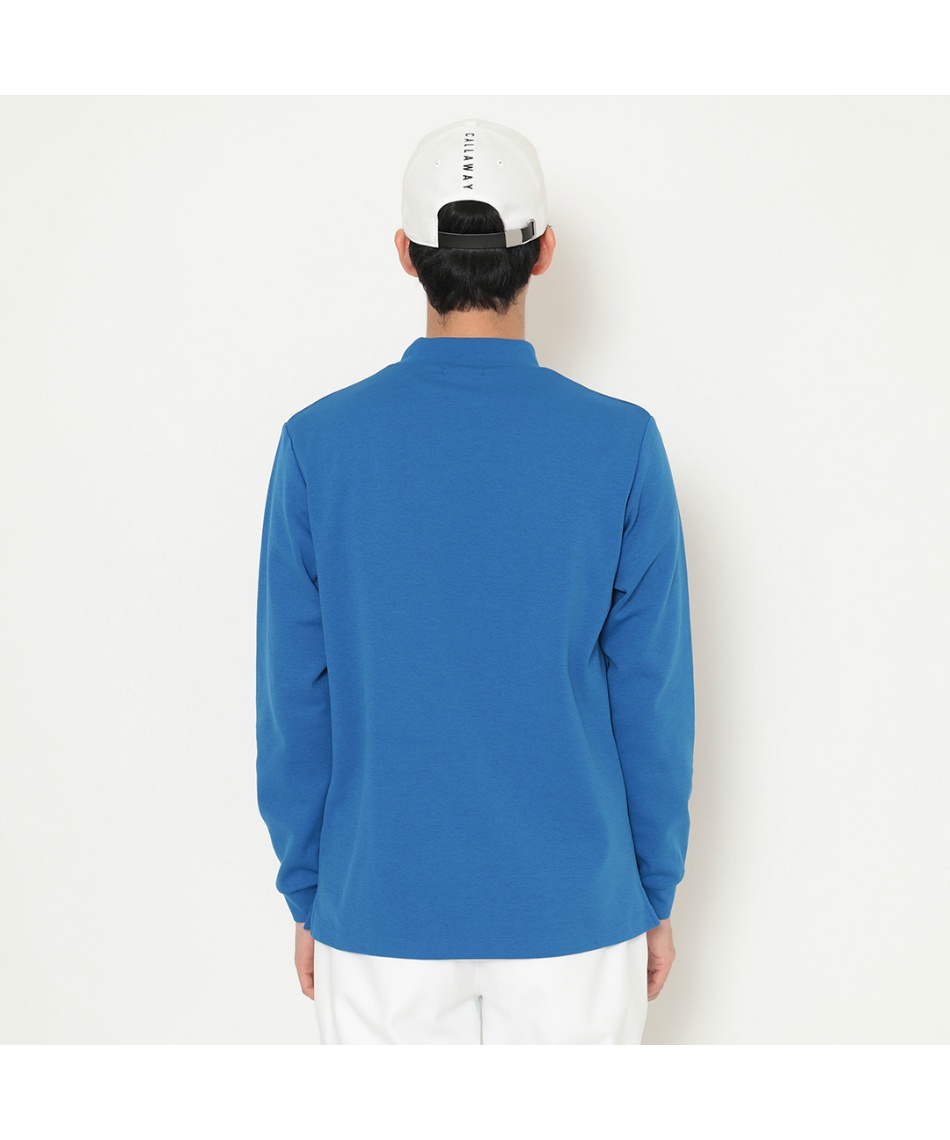 ゴルフウェア 長袖シャツ ダブルニット長袖モックネックシャツ