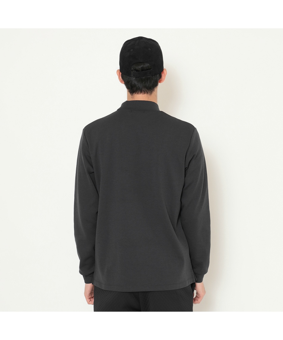 ゴルフウェア 長袖シャツ ダブルニット長袖モックネックシャツ