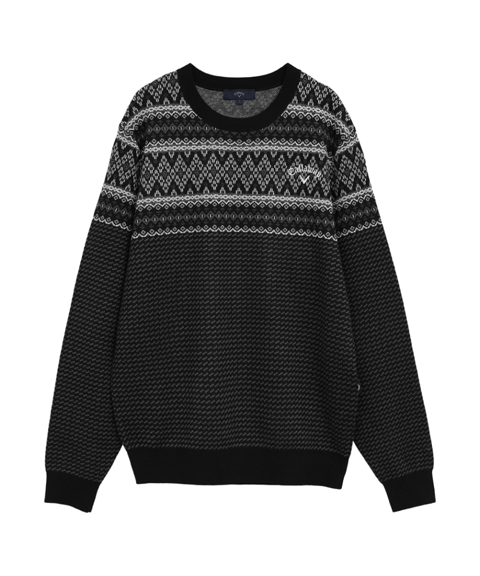 キャロウェイ　ウール100% セーター キャロウェイ(Callaway) ゴルフウェア セーター ノルディック柄クルー