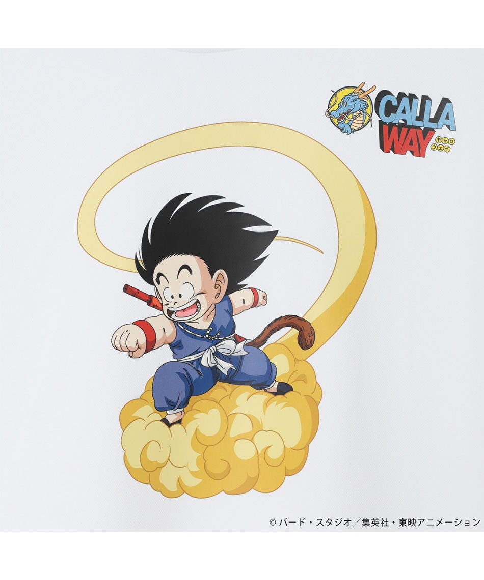 ゴルフウェア 半袖シャツ ドラゴンボール 孫悟空プリントモックネック