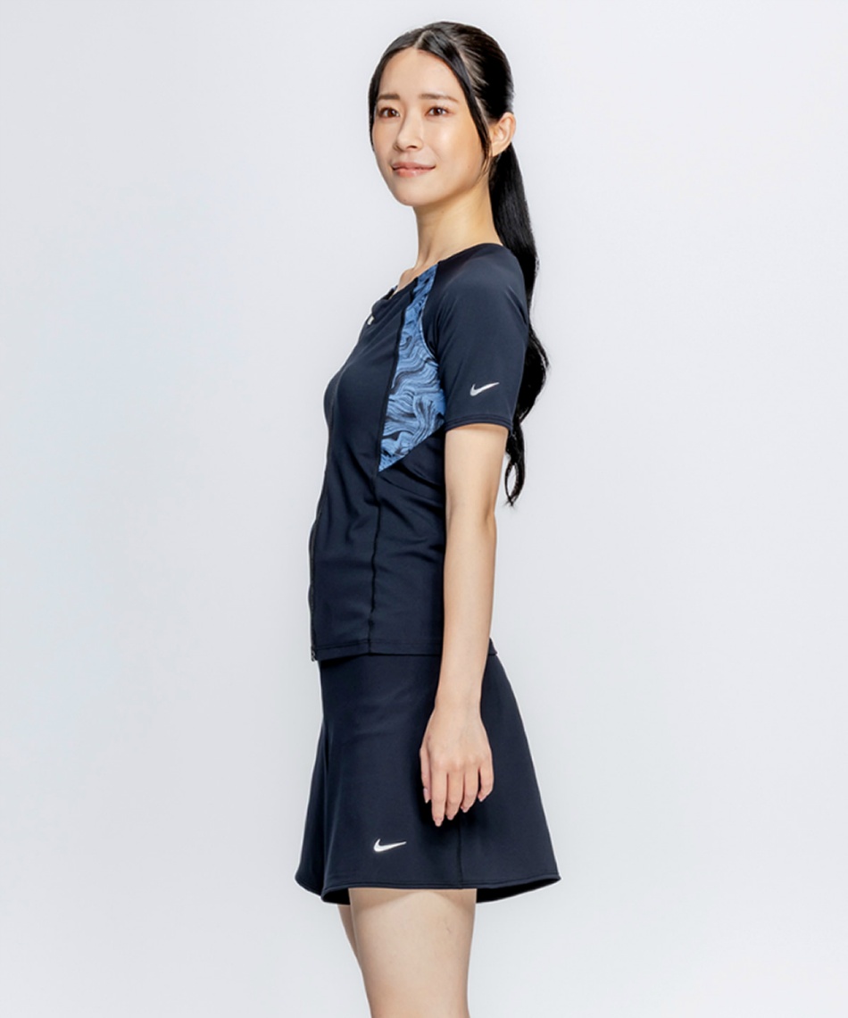 ▽ ナイキ(NIKE) フィットネス水着 セパレート フルジップ半袖