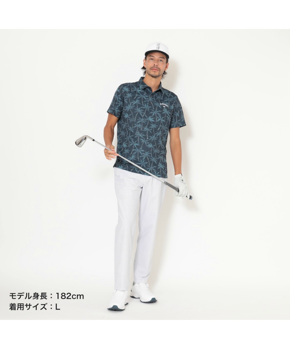 キャロウェイ 2024年モデル 半袖ポロワンピース シアサッカー ストライプ柄 ☆ キャロウェイ(Callaway) ゴルフウェア ポロシャツ 半袖 裏