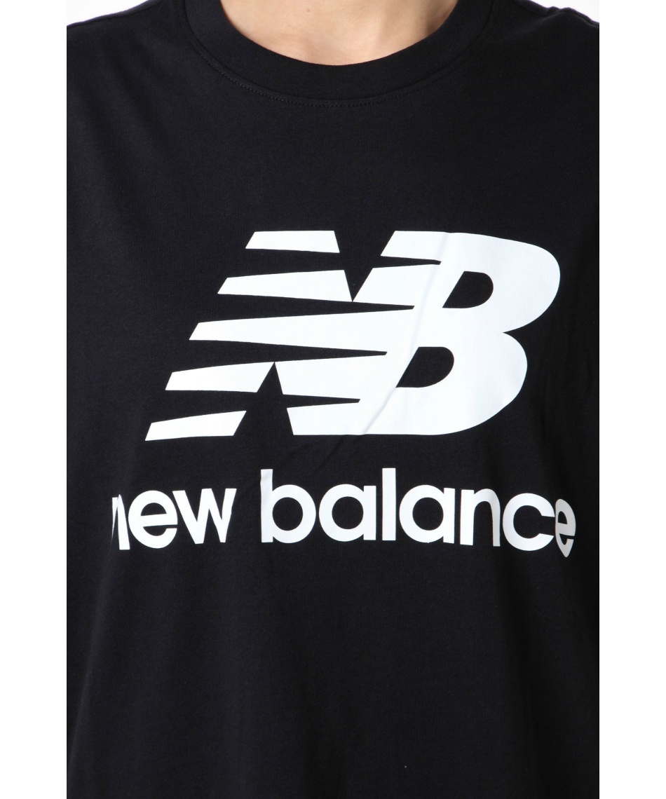 New Balance ニューバランス スタックドロゴ Tシャツ ブラック ニューバランス(new balance) Tシャツ 半袖 Essentials スタック