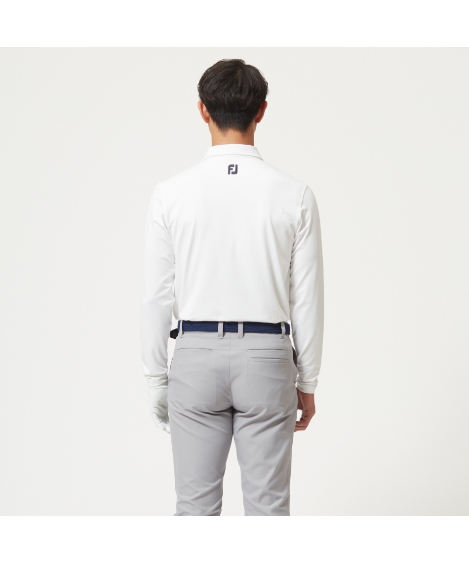 フットジョイ スプラッター 総柄 長袖 ポロシャツ 薄手 ストレッチ