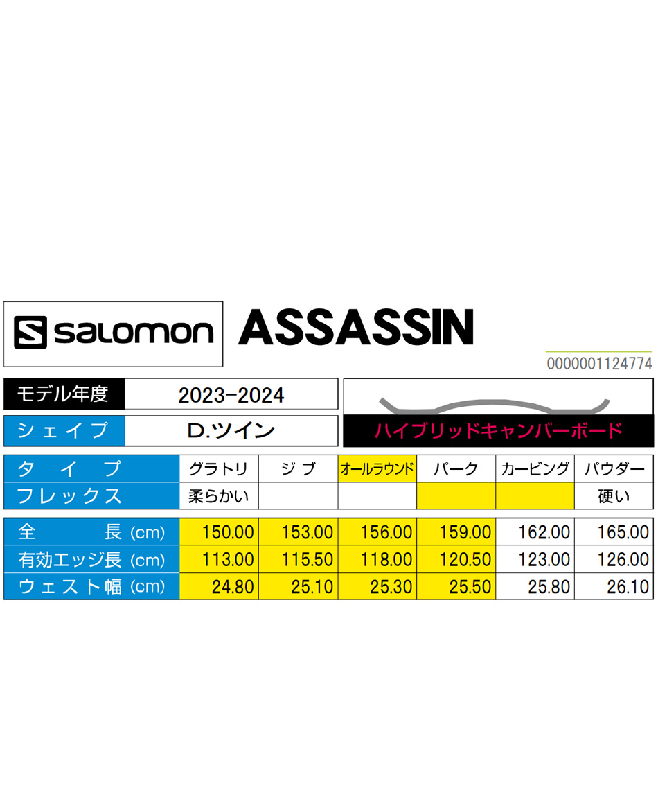 サロモン(salomon) スノーボード 板 L47347700 アサシン ASSASSIN