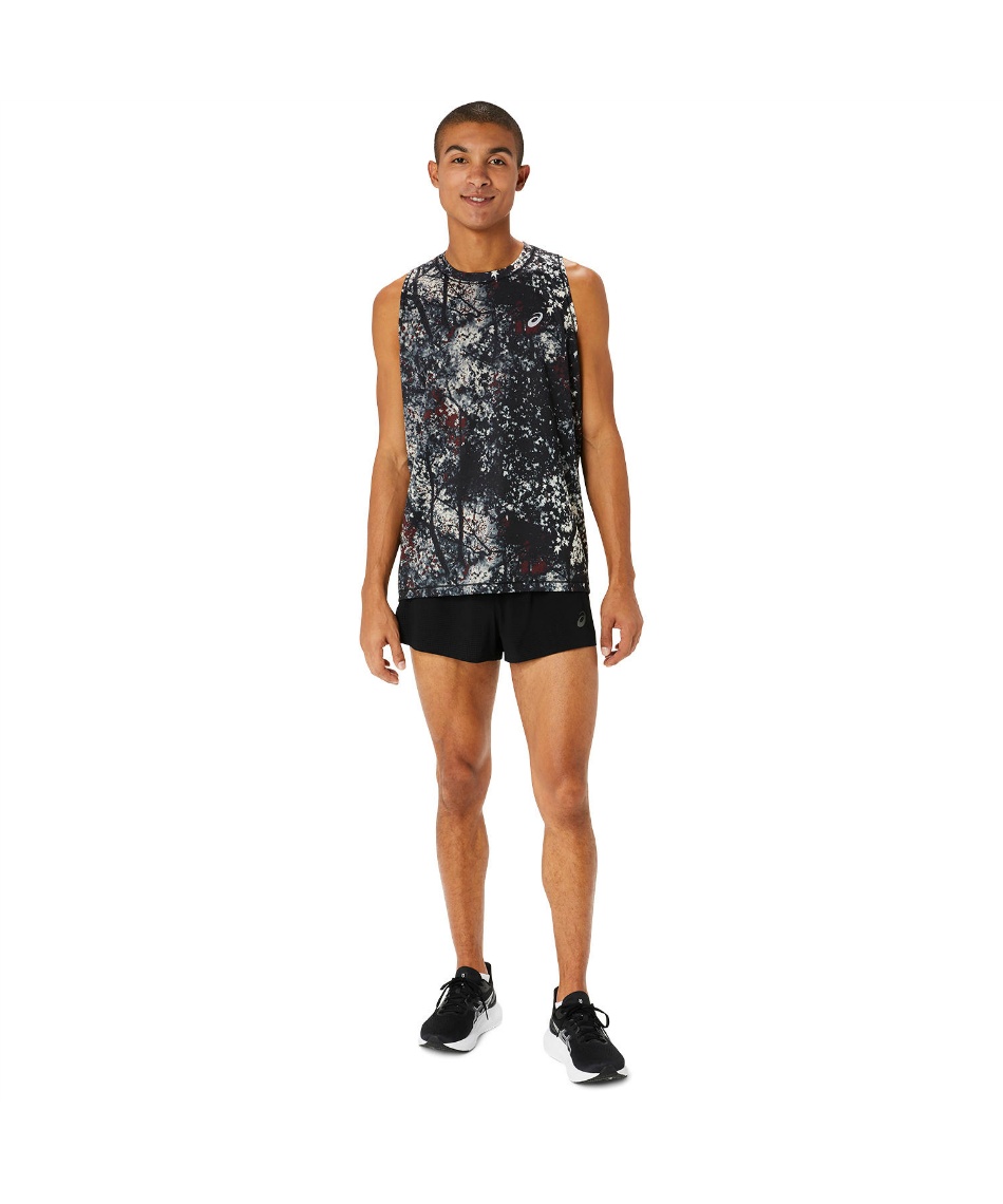 新品未使用 アシックス メンズ RUN グラフィック シングレット アシックス(asics) ランニングウェア Tシャツ ノースリーブ