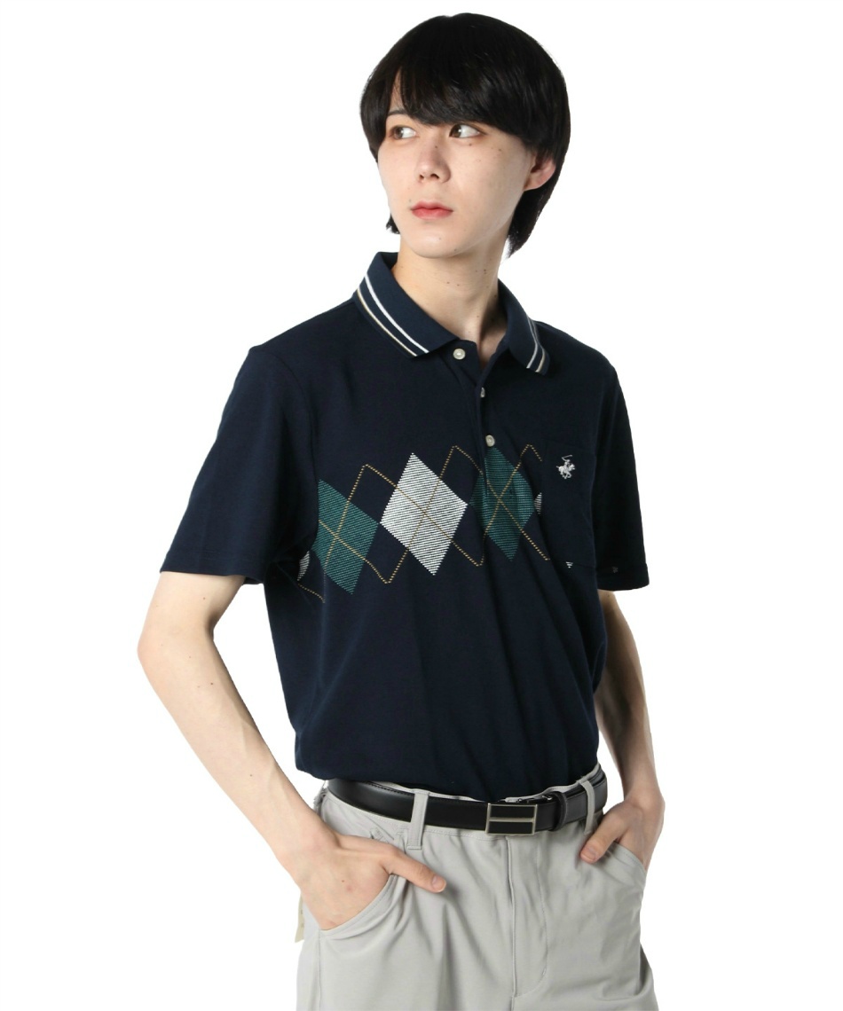 ゴルフウェア ポロシャツ 半袖 アーガイル半袖ポロ 4232-4633