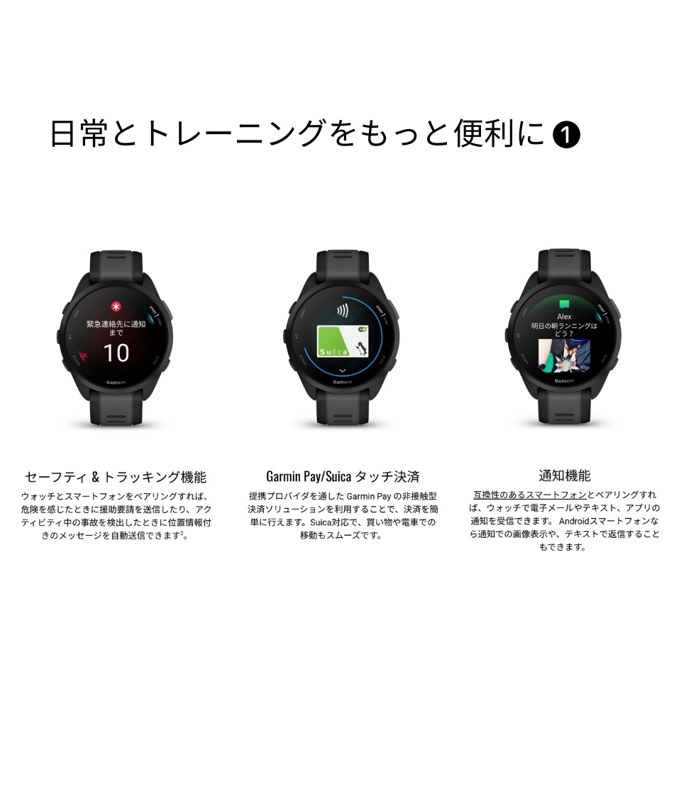 ランニング 腕時計 GPS付 Forerunner 165 フォアランナー165 010