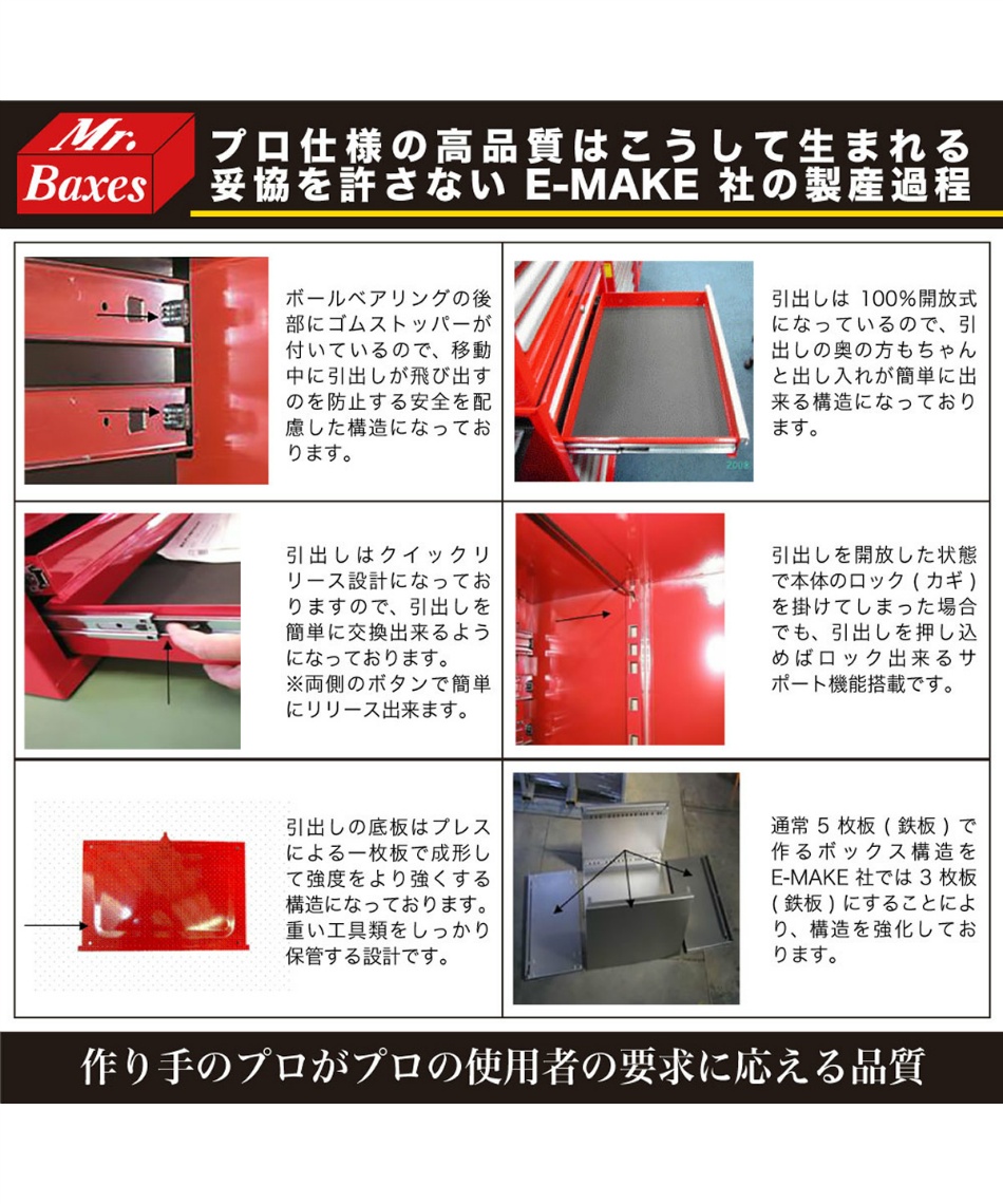 工具箱 5段ローラーキャビネット W26-5X 【ご自宅配送限定】‥ 3