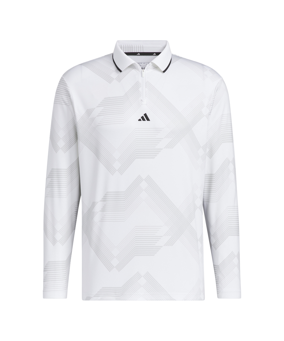 d.i.a ダイヤ ホワイト 長袖 ポロシャツ アディダス(adidas) ゴルフウェア ポロシャツ 長袖 ラグラン