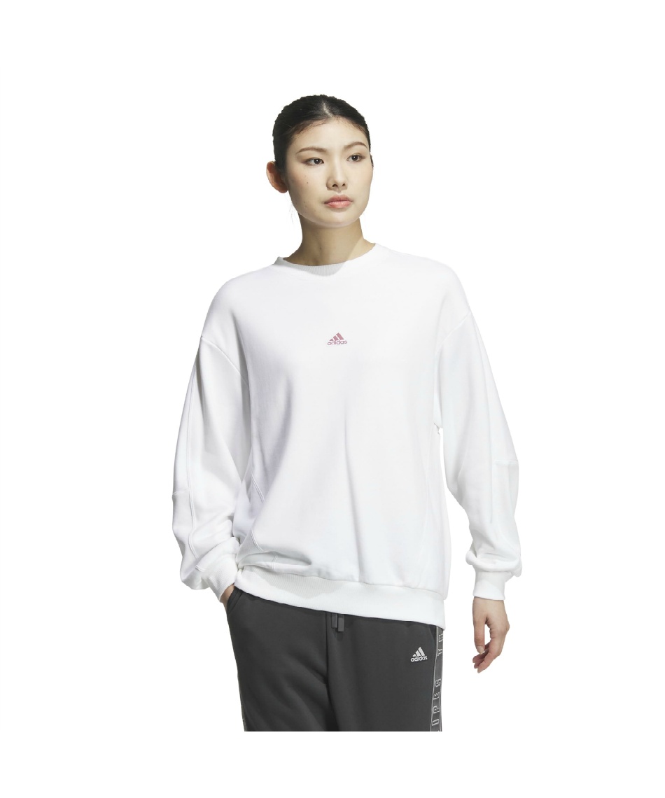 スウェットトレーナー ホワイト アディダス(adidas) スウェットトレーナー WORDING LOOSE FIT