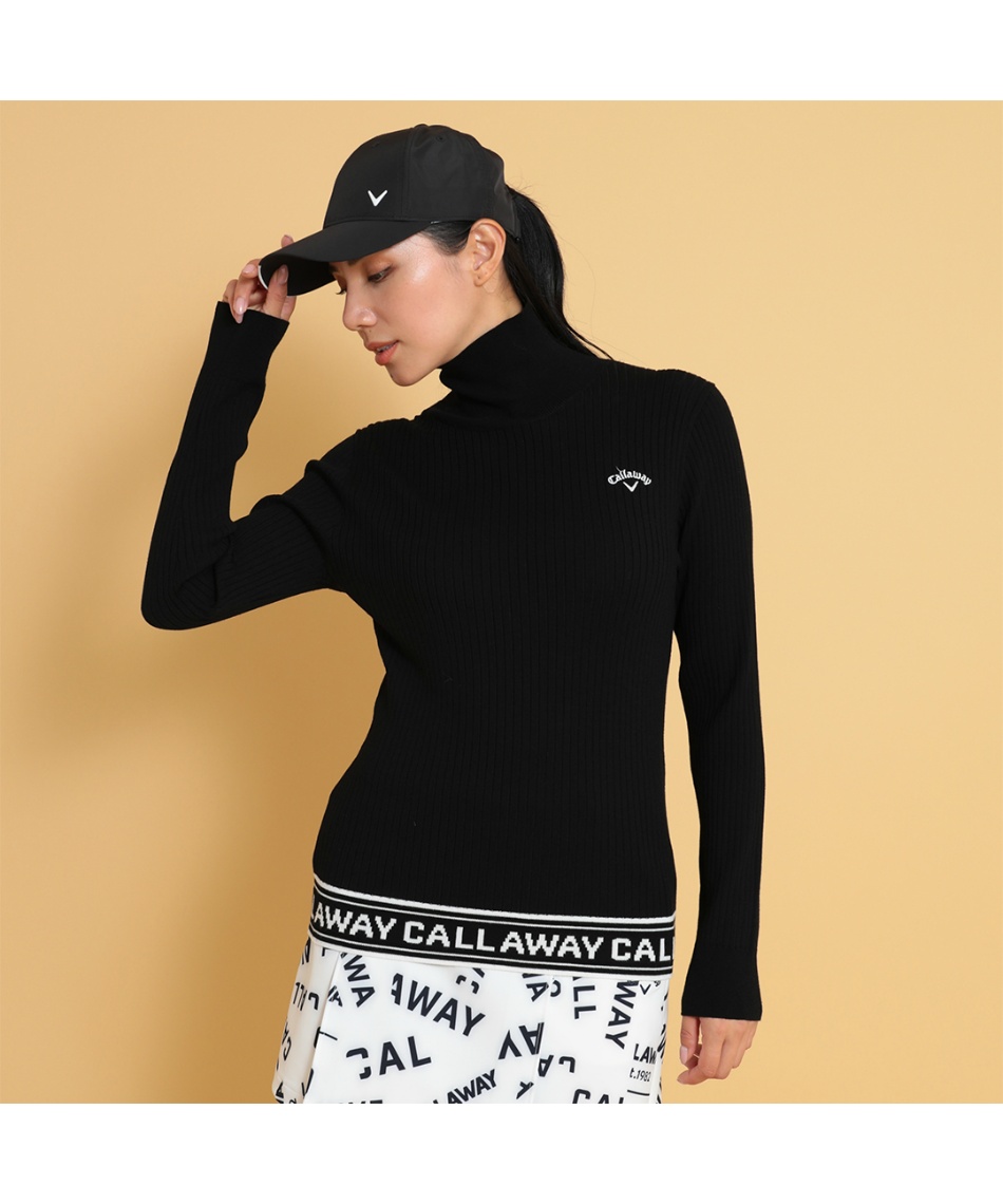 ゴルフウェア セーター 長袖ハイネックプレーンニット C24218202