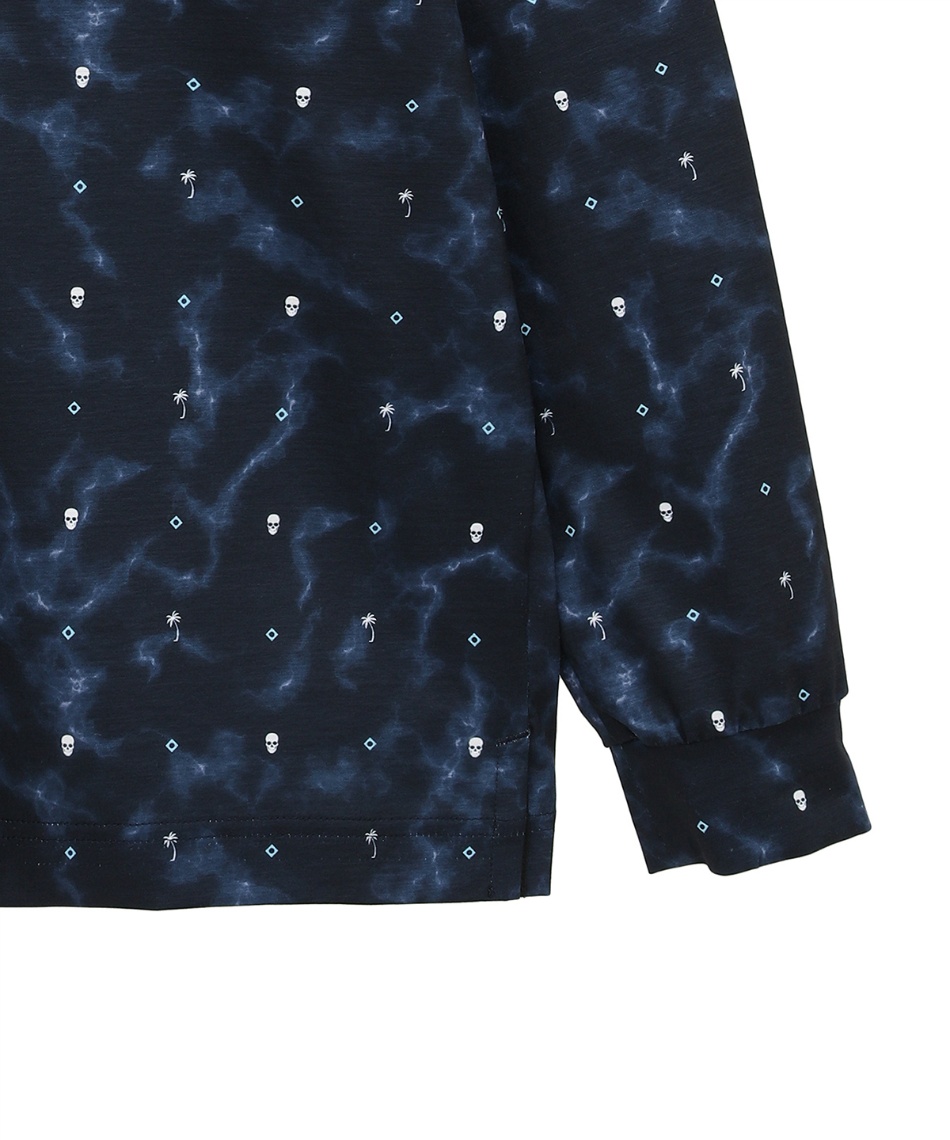 【TravisMathew】新品　プリント長袖ポロ　ゴルフ　メンズＸＬ　ネイビー トラヴィスマシュー(TravisMathew) ゴルフウェア ポロシャツ 長袖