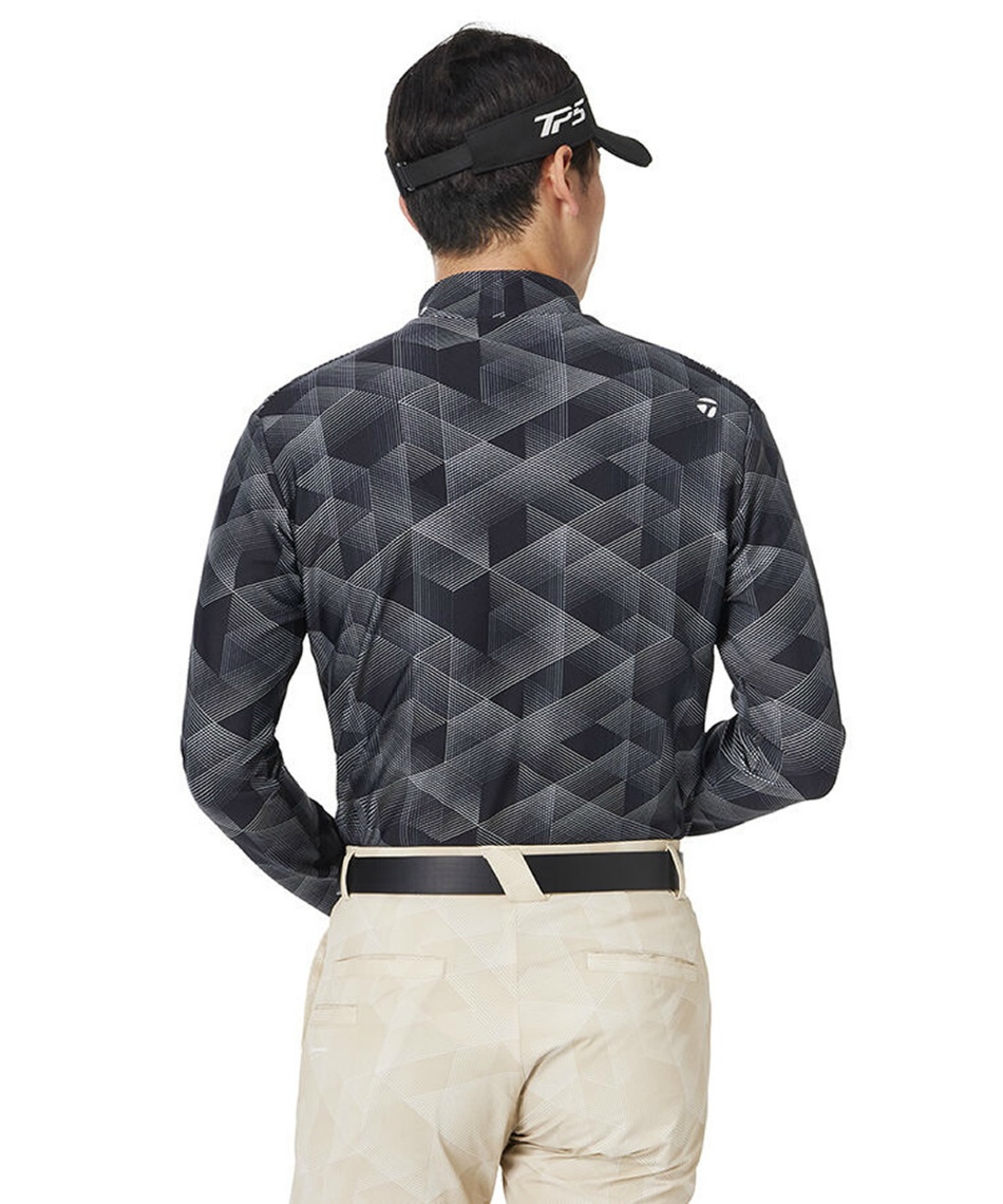 TM：メンズ：Lサイズ：ゴルフウェア 長袖シャツ ツアー TMグラフィック：黒 TM：メンズ：Lサイズ：ゴルフウェア 長袖シャツ ツアー TM