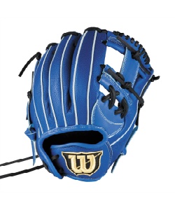 Wilson 野球グローブ 黒/青/灰 右投げ用 Wilson ウィルソン グラブ 硬式用 Staff デュアル 投手用 DP型