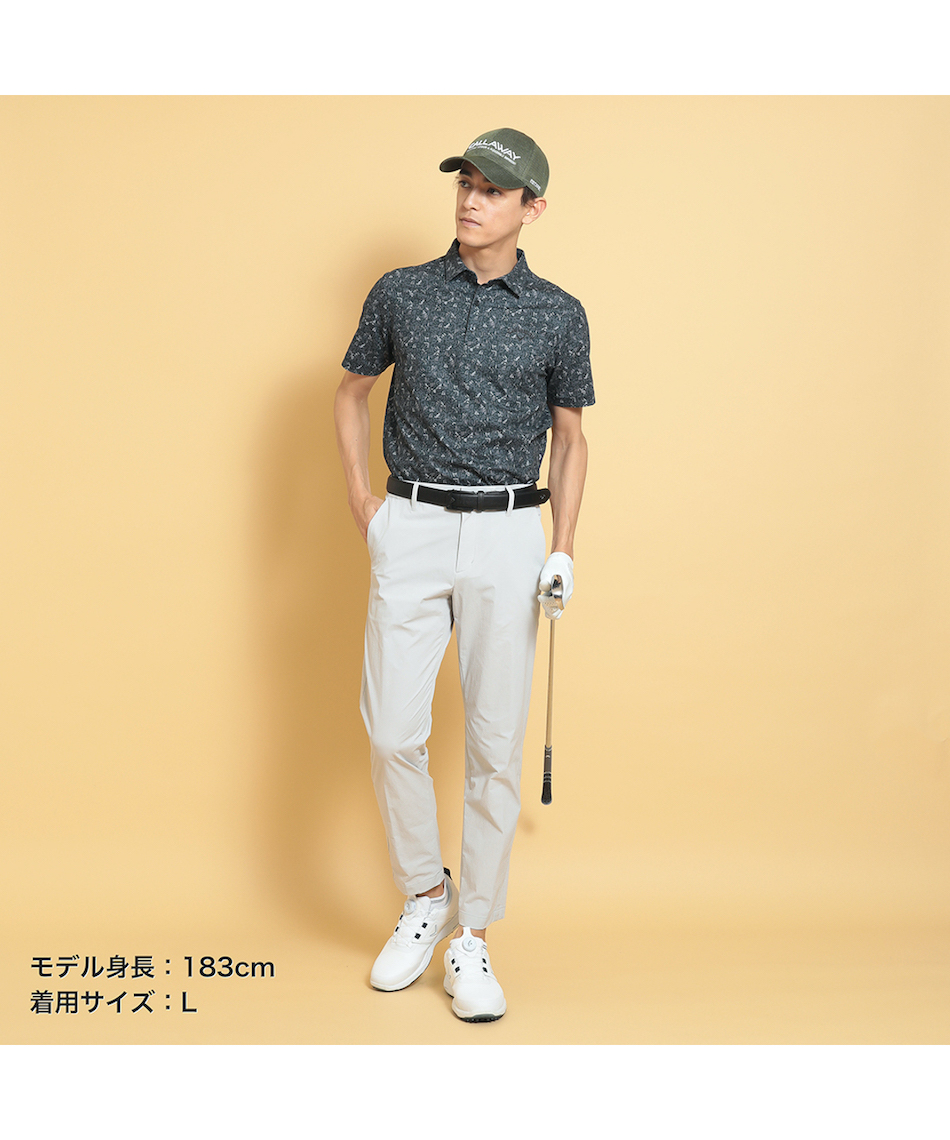ゴルフウェア ポロシャツ 半袖 幾何学小柄プリント半袖ポロ C25134111
