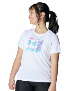Tシャツ 半袖 ジュニア UA TECH LOGO FLOWER GRAPHIC SHORT SLEEVE T