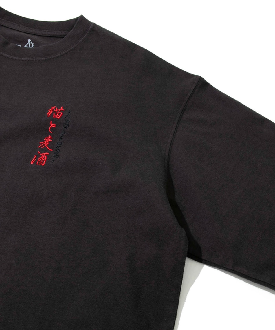 ゴースローキャラバン(Go Slow Caravan) Tシャツ 長袖 メランジェ GD 猫と麦酒 ロングスリーブ BIG TEE ...