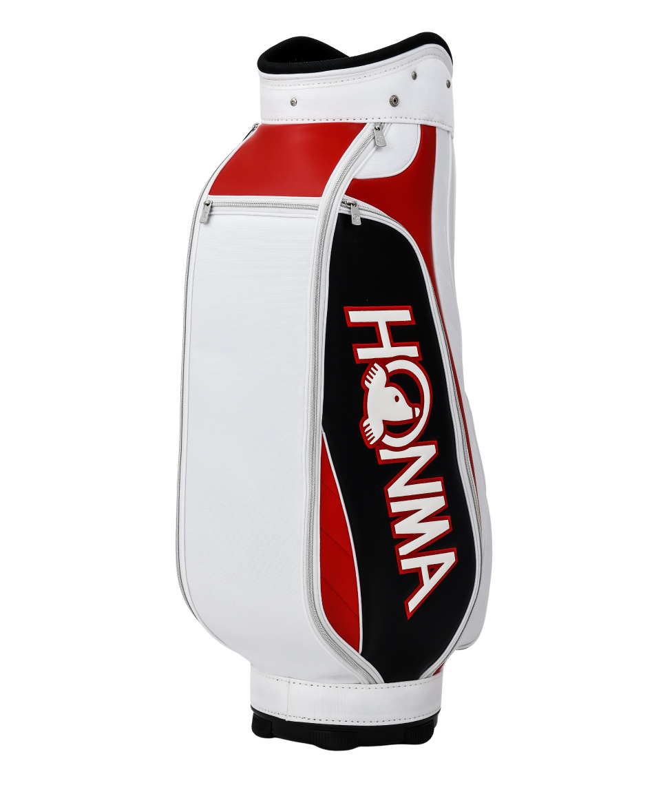 HONMA ゴルフキャディバッグ ホワイト/ブラック/レッド　2025モデル HONMA GOLF 2025 キャディバッグ CB12537 [本間 ホンマ ゴルフ