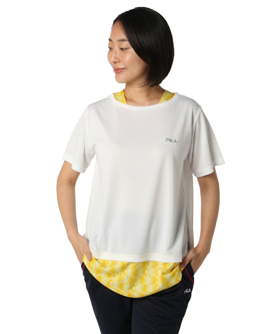 フィラ(FILA) Tシャツ 半袖 柄レイヤード風半袖機能Tシャツ FDFGL0081