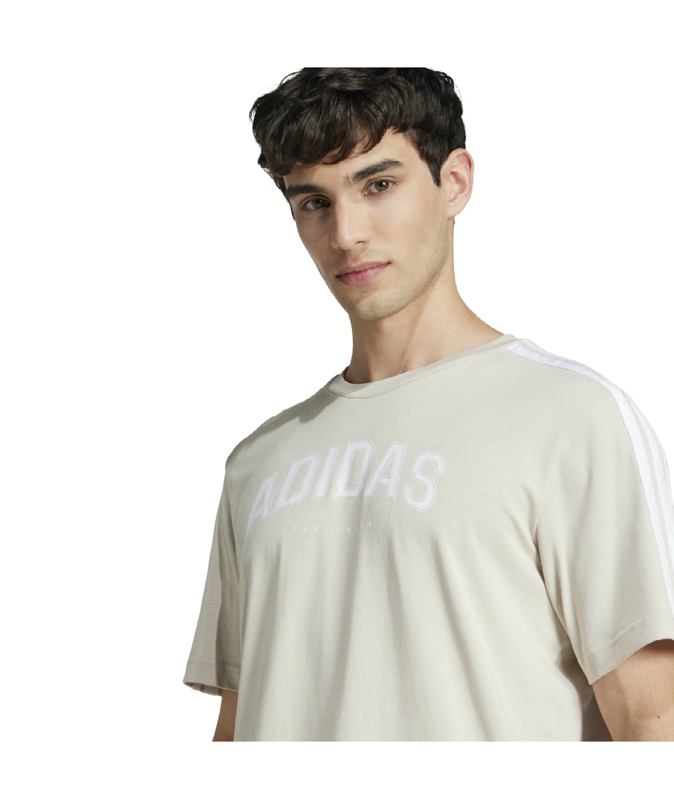 adidas リニア グラフィック リンガー Tシャツ　ホワイトM 新品S⭐️adidas リニア グラフィック カリTシャツ ホワイト