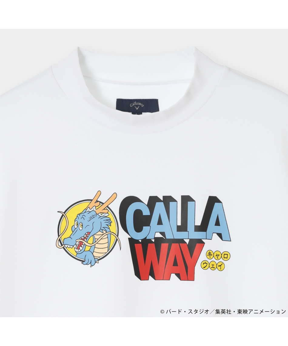 ゴルフウェア 半袖シャツ ドラゴンボール ロゴプリントモックネック