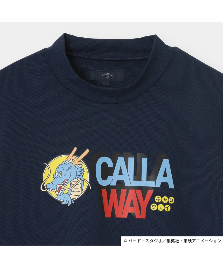 ゴルフウェア 半袖シャツ ドラゴンボール ロゴプリントモックネック