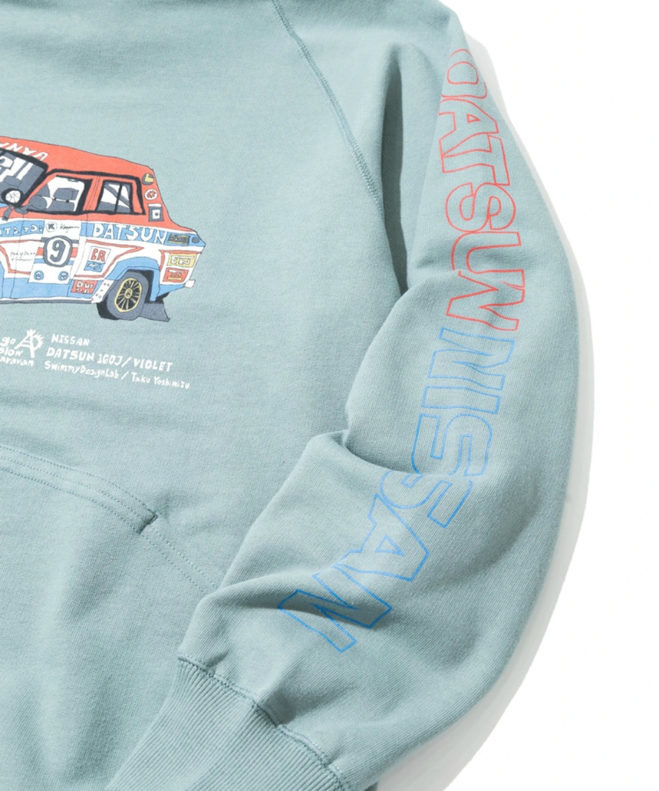 ゴースローキャラバン(Go Slow Caravan) スウェットパーカー NISSAN×go