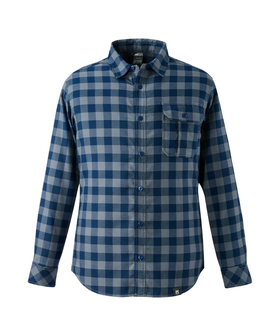 ミレー MILLET アウトドア THERMO CHECK SHIRT LS M 長袖シャツ ロングスリーブ トップス ウェア 保温性 速乾性 軽量性 秋 冬 フランネル 胸ポケット 登山  MIV03136 ミレー(MILLET) 長袖シャツ サーモ チェック シャツ ロングスリーブ