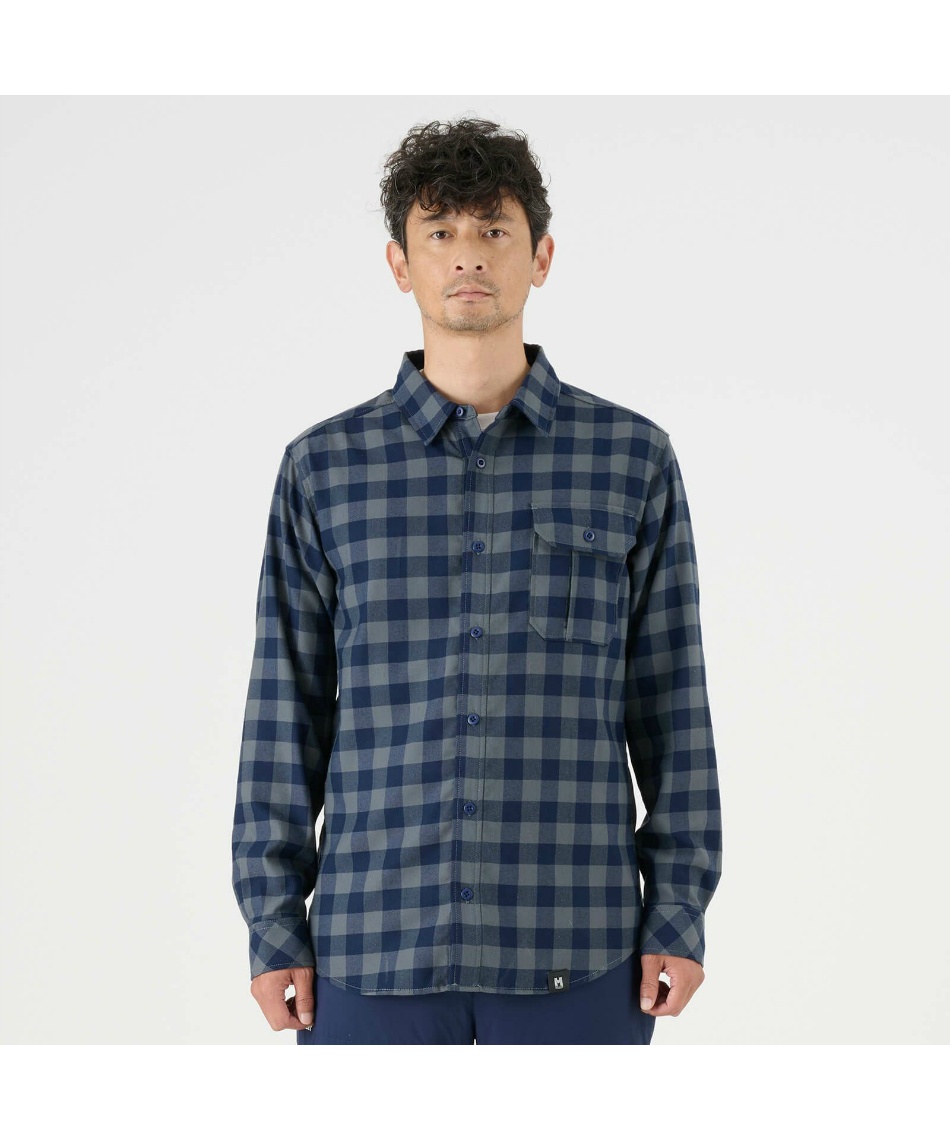 ミレー(MILLET) 長袖シャツ サーモ チェック シャツ ロングスリーブ