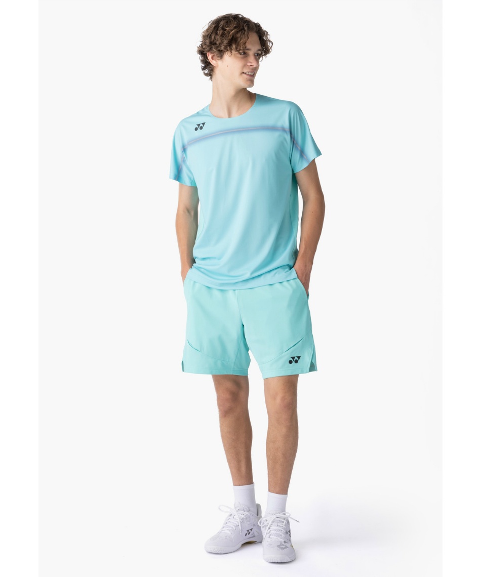 YONEX バドミントンウェア 半袖シャツ ブルー バドミントン Yonex ウェア ヨネックス ゲームシャツ 水色 ヨネックス