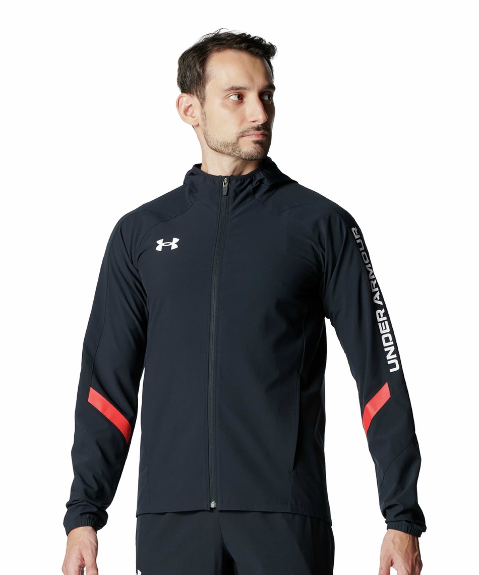 ウインドブレーカー ジャケット UA WOVEN FULL-ZIP HOODIE 6015051-001
