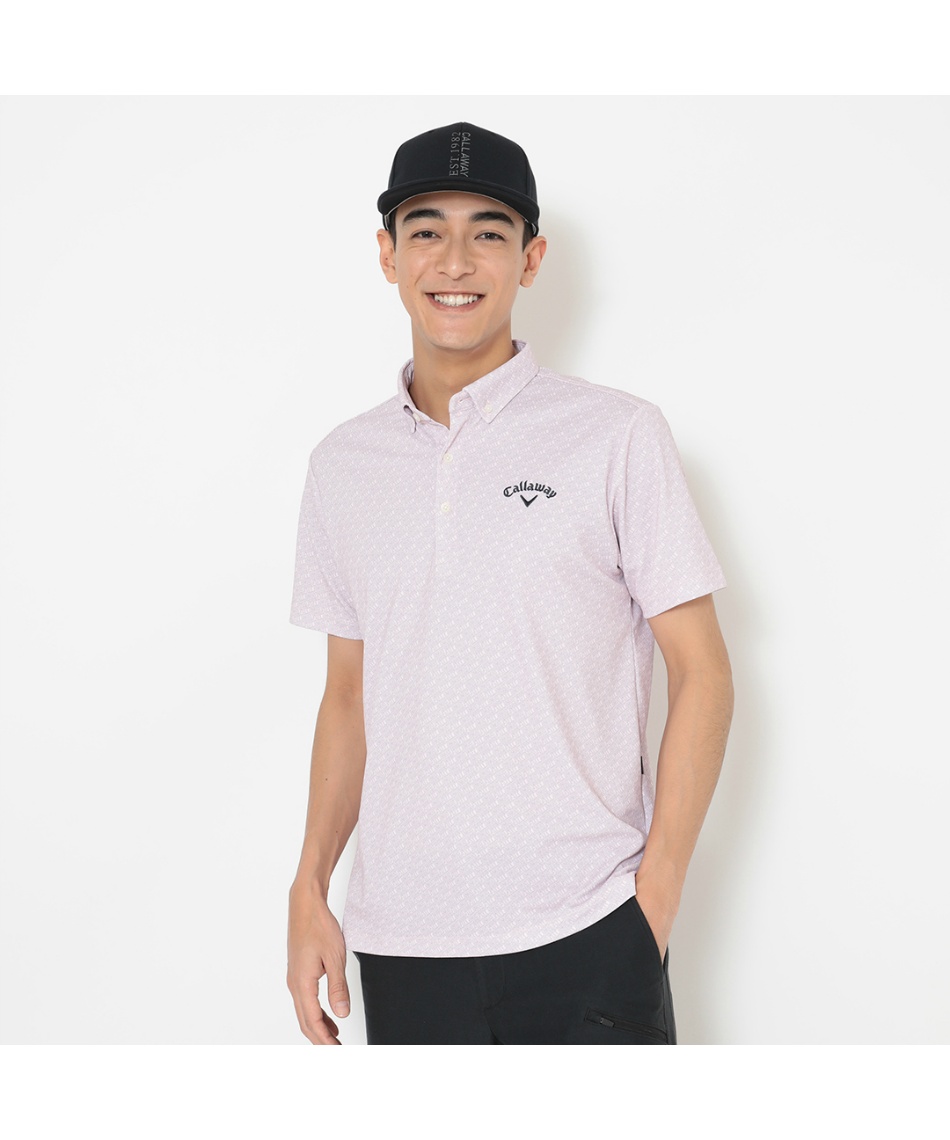 2026年春夏　Golfickers ゴルフ　半袖ポロシャツ　L ホワイト ゴルフウェア ポロシャツ 半袖 裏クールロゴプリントカノコ半袖