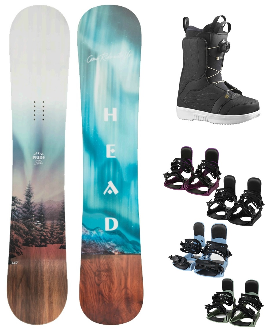 【3点セット】 レディース　スノーボード板➕バインディング➕ボードケース スノーボード板143cm バインディング・ケース付き